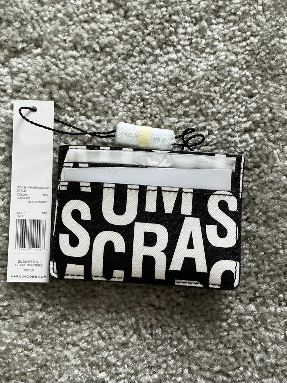 Marc Jacobs Black & White Graphic Logo Card Holder - Picture 2 of 2